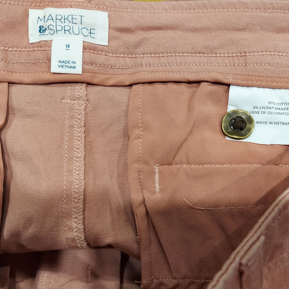 NWT MARKET & SPRUCE Ash Rose Madison Chino Shorts (Size: 12) - Picture 3 of 3